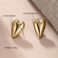 1 Pair XUPING Simple Style Commute Heart Shape Plating 304 Stainless Steel 18K Gold Plated Ear Studs sku image 1
