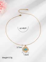 Vintage Style Devil's Eye Copper Plating Inlay Zircon 18k Gold Plated Necklace main image 2