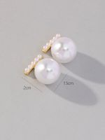 1 Pair Simple Style Round Arylic Alloy Drop Earrings main image 2