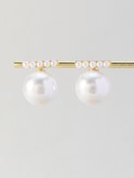 1 Pair Simple Style Round Arylic Alloy Drop Earrings main image 3