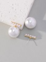 1 Pair Simple Style Round Arylic Alloy Drop Earrings main image 6