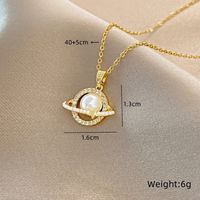 Wholesale IG Style Simple Style Planet 201 Stainless Steel Copper Plating Inlay Opal sku image 1