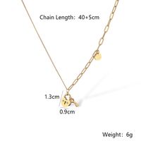 304 Stainless Steel 18K Gold Plated Simple Style Plating Inlay Heart Shape Key Zircon Pendant Necklace main image 3