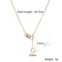 304 Stainless Steel 18K Gold Plated Simple Style Plating Inlay Heart Shape Key Zircon Pendant Necklace main image 2
