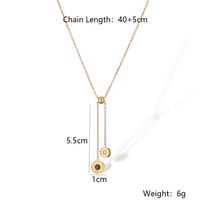 304 Stainless Steel 18K Gold Plated Simple Style Plating Inlay Round Roman Numeral Zircon Necklace main image 4