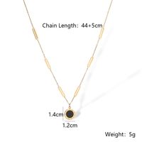 304 Stainless Steel 18K Gold Plated Simple Style Plating Inlay Round Roman Numeral Zircon Necklace main image 2