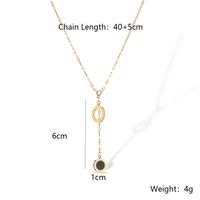 304 Stainless Steel 18K Gold Plated Simple Style Plating Inlay Round Roman Numeral Zircon Necklace main image 3