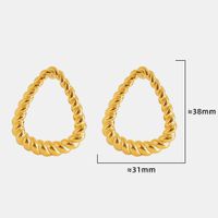 1 Pair Retro Simple Style Triangle Twist Plating Titanium Steel 18k Gold Plated Earrings main image 2