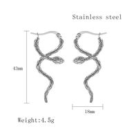 1 Pair Simple Style Snake Plating 304 Stainless Steel 18K Gold Plated Earrings sku image 1