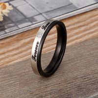 Simple Style Letter Titanium Steel Rings main image 6