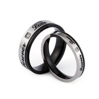 Simple Style Letter Titanium Steel Rings main image 7