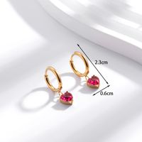 1 Pair French Style Simple Style Heart Shape Stainless Steel Zircon 18k Gold Plated Drop Earrings main image 9