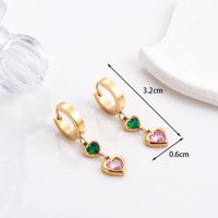 1 Pair French Style Simple Style Heart Shape Stainless Steel Zircon 18k Gold Plated Drop Earrings main image 8