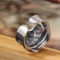 Retro Cat Copper Plating Silver Plated Men's Rings main image 4