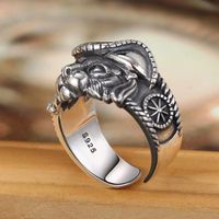 Retro Cat Copper Plating Silver Plated Men's Rings main image 1