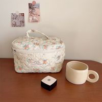 Cute Flower Cotton Oval Makeup Bags sku image 13