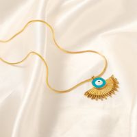 Lässig Einfacher Stil Pendeln Sektor Auge Titan Stahl Emaille Überzug Kette 18 Karat Vergoldet Halskette Mit Anhänger main image 5