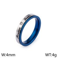 Simple Style Letter Titanium Steel Zircon Rings sku image 3