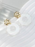 1 Pair Simple Style Geometric Arylic Drop Earrings main image 3