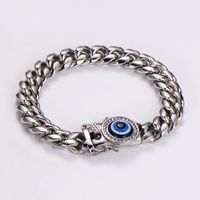 Hip-Hop Rock Devil's Eye Stainless Steel Artificial Rhinestones Resin Unisex Bracelets Necklace sku image 1