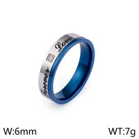 Simple Style Letter Titanium Steel Zircon Rings sku image 10