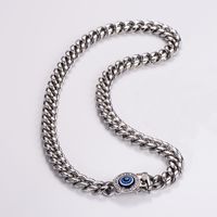 Hip-Hop Rock Devil's Eye Stainless Steel Artificial Rhinestones Resin Unisex Bracelets Necklace sku image 6