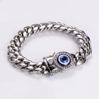 Hip-Hop Rock Devil's Eye Stainless Steel Artificial Rhinestones Resin Unisex Bracelets Necklace sku image 2