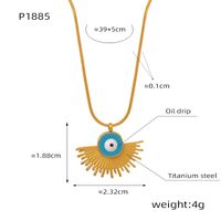 Casual Simple Style Commute Sector Eye Titanium Steel Enamel Plating Chain 18k Gold Plated Pendant Necklace main image 2