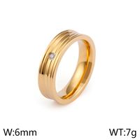 Titanium Steel 18K Gold Plated Simple Style Geometric Zircon Rings main image 3