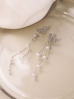 1 Pair French Style Butterfly Alloy Drop Earrings main image 1