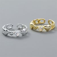 Sweet Heart Shape Copper Plating Silver Plated Rings main image 1