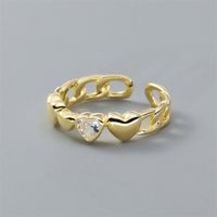 Sweet Heart Shape Copper Plating Silver Plated Rings sku image 1