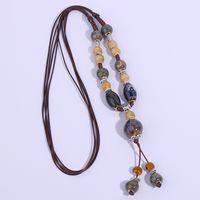 Retro Ethnic Style Geometric Ceramics Women's Long Necklace main image 10