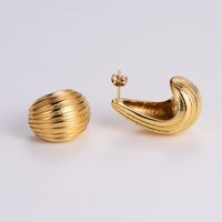 1 Pair Simple Style Geometric Stainless Steel 24k Gold Plated Ear Studs main image 6