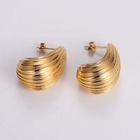 1 Pair Simple Style Geometric Stainless Steel 24k Gold Plated Ear Studs main image 5