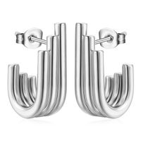 Retro U Shape Stainless Steel Plating Earrings 1 Pair sku image 3