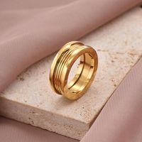 304 Stainless Steel 14K Gold Plated Rose Gold Plated IG Style Roman Style Shiny Enamel Plating Inlay Solid Color Roman Numeral Zircon Rings main image 3
