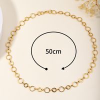 201 Stainless Steel 18K Gold Plated Simple Style Plating Circle Necklace main image 2