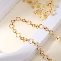 201 Stainless Steel 18K Gold Plated Simple Style Plating Circle Necklace main image 4