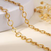 201 Stainless Steel 18K Gold Plated Simple Style Plating Circle Necklace main image 3