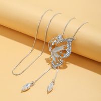 Elegant Butterfly Alloy Copper Plating Inlay Artificial Crystal Artificial Rhinestones Opal Women's Sweater Chain main image 3