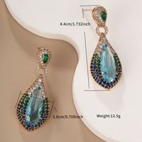 1 Pair Glam Xuping Shiny Water Droplets Flower Plating Inlay Alloy Copper Alloy Artificial Gemstones 18k Gold Plated Drop Earrings main image 5