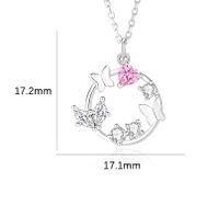 Simple Style Classic Style Butterfly Sterling Silver Inlay Zircon Pendant Necklace main image 2