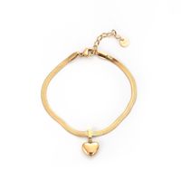 Retro Simple Style Heart Shape Stainless Steel Plating 18k Gold Plated Bracelets Earrings Necklace main image 3