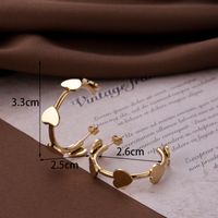 Retro Simple Style Heart Shape Stainless Steel Plating 18k Gold Plated Bracelets Earrings Necklace main image 4