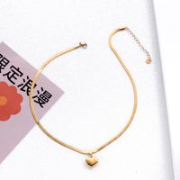 Retro Simple Style Heart Shape Stainless Steel Plating 18k Gold Plated Bracelets Earrings Necklace main image 6