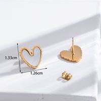 Sweet Simple Style Heart Shape Stainless Steel Plating Inlay Shell Zircon 18k Gold Plated Earrings Necklace sku image 3