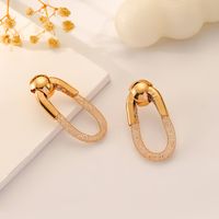1 Pair Simple Style Commute Oval Plating Artificial Crystal Metal Gold Plated Drop Earrings main image 3