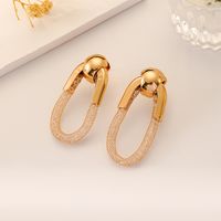 1 Pair Simple Style Commute Oval Plating Artificial Crystal Metal Gold Plated Drop Earrings main image 4