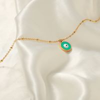 Lässig Einfacher Stil Pendeln Auge Titan Stahl Emaille Überzug 18 Karat Vergoldet Halskette Mit Anhänger main image 3